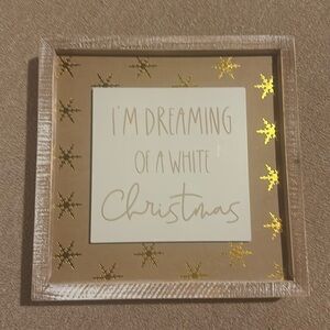 NWT IM DREAMING OF A WHITE CHRISTMAS WOOD SIGN PRIMITIVES BY KATHY